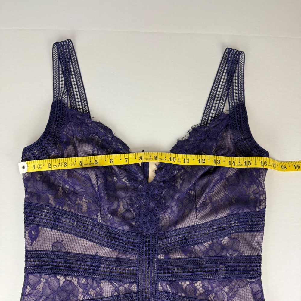 Tadashi Shoji Dutton Grape Purple Floral Lace V-Neck Gown Size 8‎ NWT Maxi Dress - Picture 9 of 13